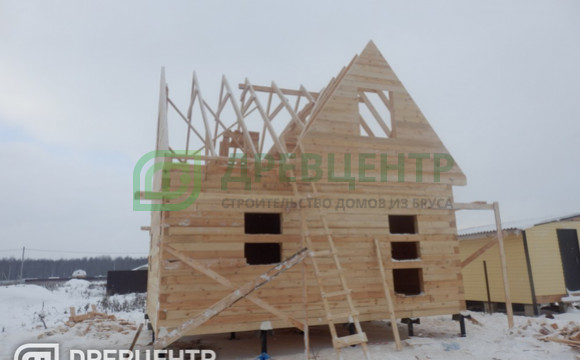 Строительство дома из бруса по проекту ДБ 9 в Чеховском районе д.Шарапово