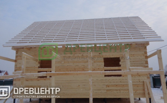 Строительство дома из обычного бруса 150х150 мм по проекту ДБ32 в Киржачском районе д.Финеево