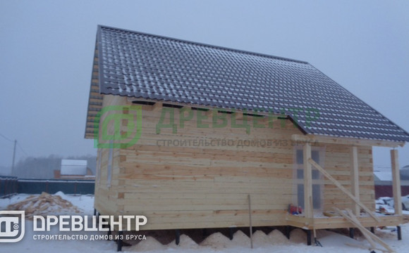 Строительство дома из обычного бруса 150х150 мм по проекту ДБ32 в Киржачском районе д.Финеево