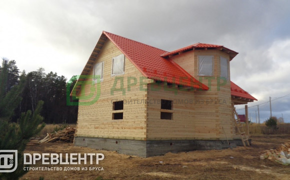 Строительство дома из бруса по проекту ДБ62 в Заокском районе д.Кошкино