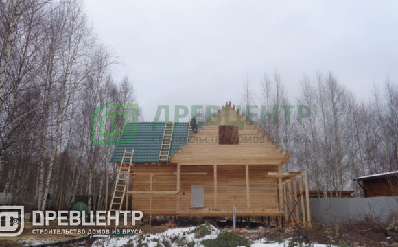 Строительство дома из бруса по проекту ДБ17 в Дмитровском районе СНТ "Яхрома Ривер"