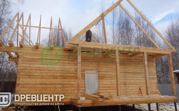 Строительство дома из бруса по проекту ДБ17 в Дмитровском районе СНТ "Яхрома Ривер"