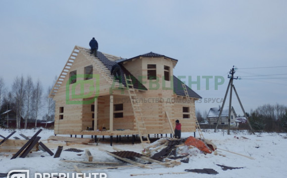 Строительство дома из бруса по проекту ДБ 62 в Волоколамском районе д. Рождественно