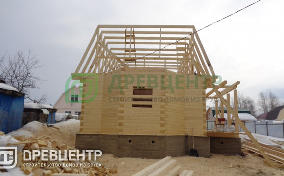 Строительство дома из бруса по проекту ДБ14 в Можайском районе СНТ Дружба