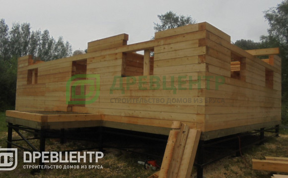 Строительство дома из бруса по проекту ДБ 47 в Сергиево Посадском районе СНТ Салют