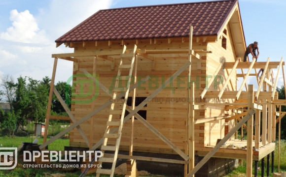 Строительство дома из бруса по проекту Б8 в Наро Фоминском районе д.Васильево