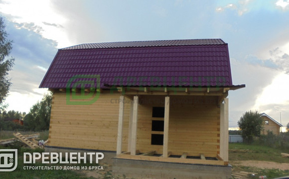 Строительство дома из бруса по проекту ДБ64 в Шаховском районе СНТ Муравка