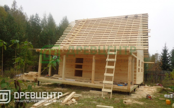 Строительство дома из бруса по проекту ДБ59 в Наро Фоминском районе д.Пушкарка