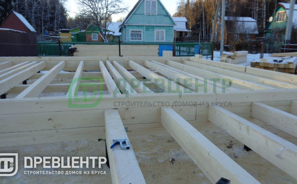 Строительство дома из бруса по проекту ДБ 34 в Клинском районе СНТ "Лесная дача"