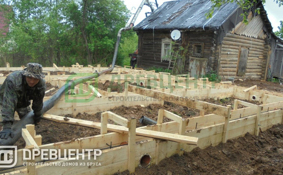 Строительство фундамента по проекту ДБ32 в Рузском районе Московской области