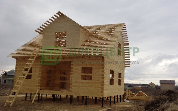 Строительство дома из бруса по проекту ДБ 141 в Павлово Посадском районе д. Кузнецы
