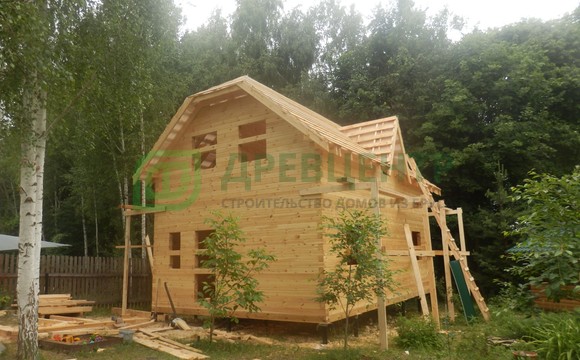 Строительство дома из бруса 6х9 в Серебряно Прудском районе СНТ 
