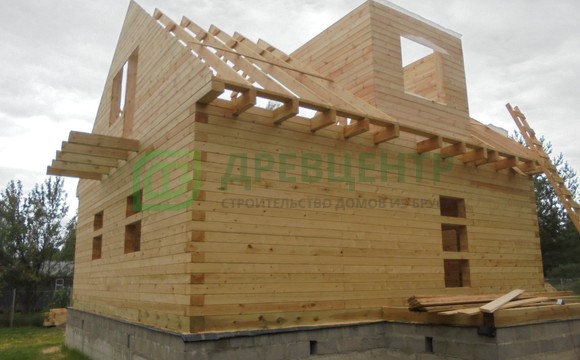 Строительство дома из бруса 8х9 в Тверской области Конаковском районе д. Дмитрово