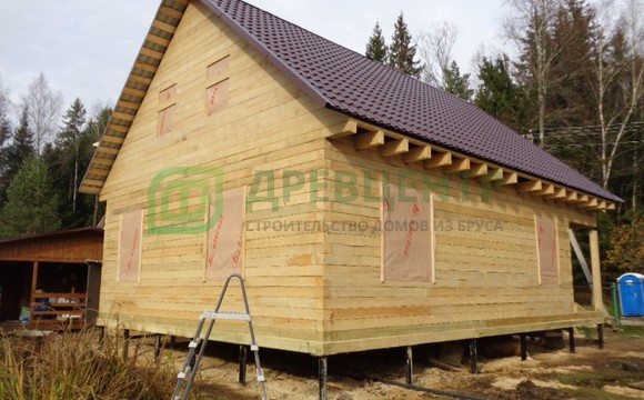 Строительство дома из не строганного бруса в Истринском районе п. Снегири