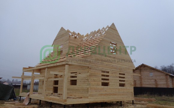 Строительство дома из бруса по проекту ДБ108 в Домодедовском районе д. Вахромеево
