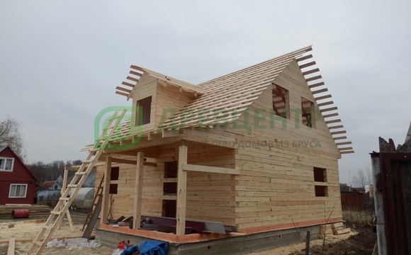 Строительство дома из обычного бруса по проекту ДБ91 в Ступинском районе д. Марьинка