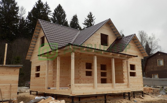 Строительство дома из бруса по проекту ДБ69 в Солнечногорском районе д. Тимоново