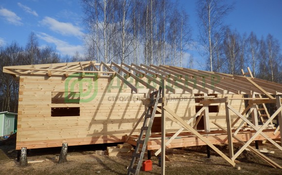 Строительство одноэтажного дома из бруса в Тульской области д. Тетерево