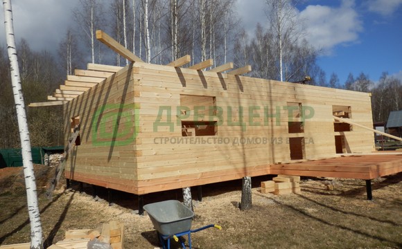 Строительство  дома из бруса по проекту ДБ160 в Тульской области д. Тетерево