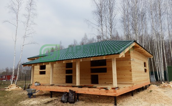 Строительство  дома из бруса по проекту ДБ160 в Тульской области д. Тетерево
