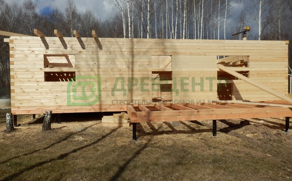 Строительство одноэтажного дома из бруса в Тульской области д. Тетерево