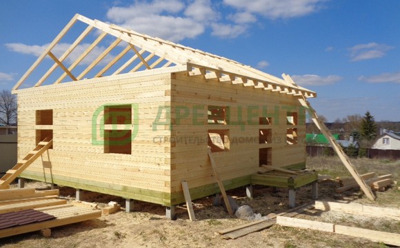 Строительство дома из бруса  по проекту ДБ159 в Можайском районе д. Тропарево