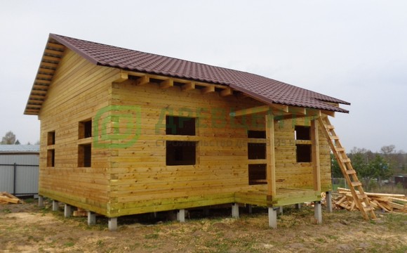 Строительство дома из бруса  по проекту ДБ159 в Можайском районе д. Тропарево