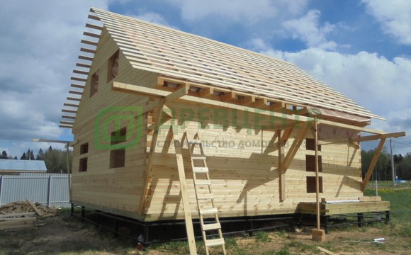 Строительство дома из бруса по проекту ДБ32 в Клинском районе д. Пустые Меленки