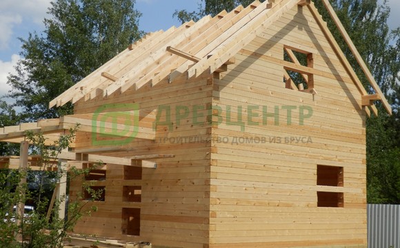 Строительство дома из бруса по проекту ДБ61 в Чеховском районе СНТ 