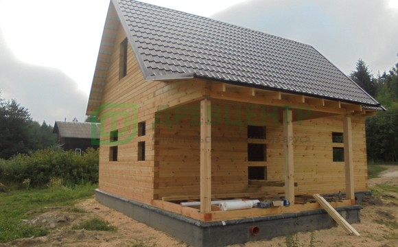 Строительство дома из бруса по проекту ДБ134 в Тверской области, д. Боровое