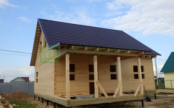 Строительство дома из бруса по проекту ДБ 70 в Чеховском районе д. Горелово