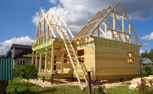 Строительство дома из бруса по проекту ДБ17 в Наро Фоминском районе д. Порядино
