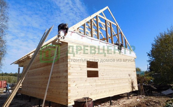 Строительство  дома из бруса по проекту ДБ 63 в Тульской области д. Бобровка