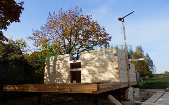 Строительство дома из бруса проекту ДБ10 в Можайском районе д. Шапкино