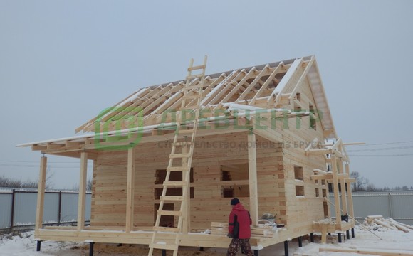 Строительство дома из бруса в полтора этажа в Дмитровском районе д. Мироново