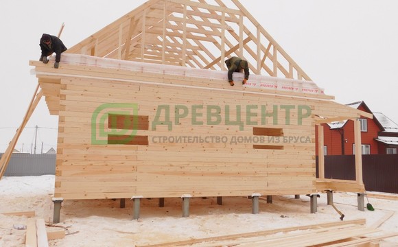 Строительство дома из бруса по проекту ДБ80 в Домодедовском районе, д. Максимиха.
