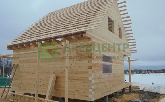 Строительство дома из бруса 6х7 в Волочаново