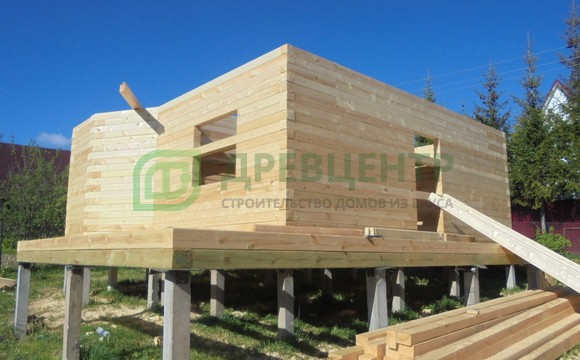 Строительство дома из бруса по проекту ДБ37 во Владимирской области д. Копцево