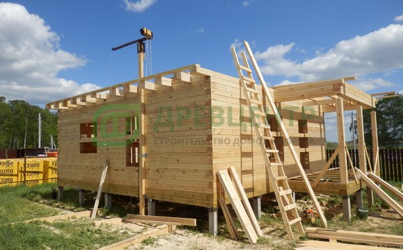 Строительство дома из бруса по проекту ДБ63 в Домодедовском районе д. Шишкино