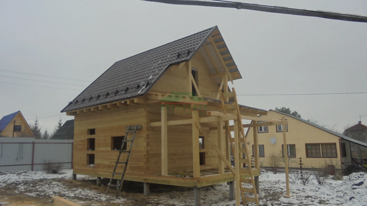 Строительство дома из бруса по проекту ДБ5 в Наро Фоминском районе д.Семенково