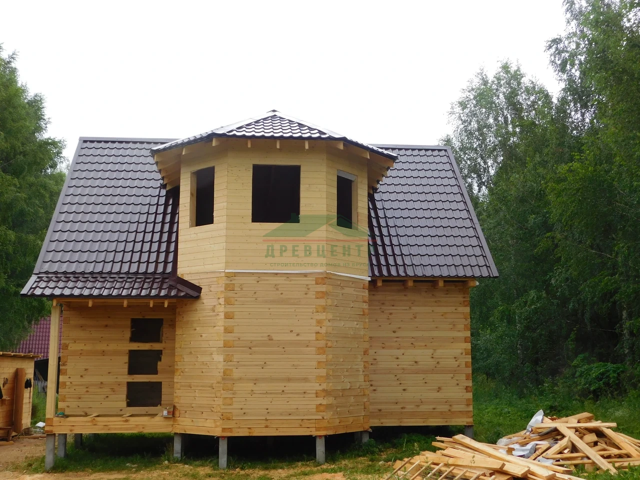 Строительство дома из бруса по проекту ДБ4 в Нижегородской области, д. Апалихино