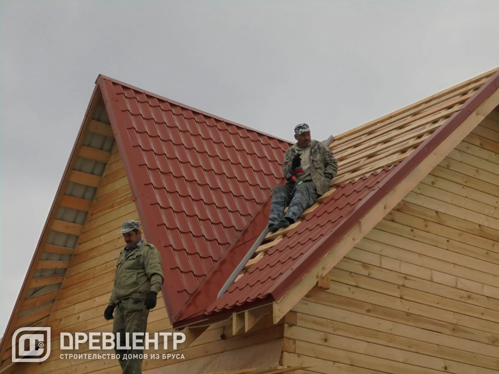 Строительство дома из проф.бруса по проекту ДБ 57