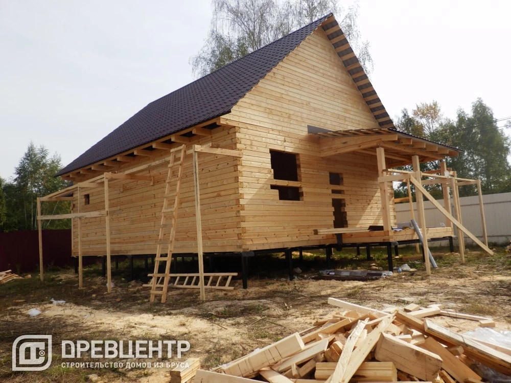Строительство дома из бруса по проекту ДБ 35