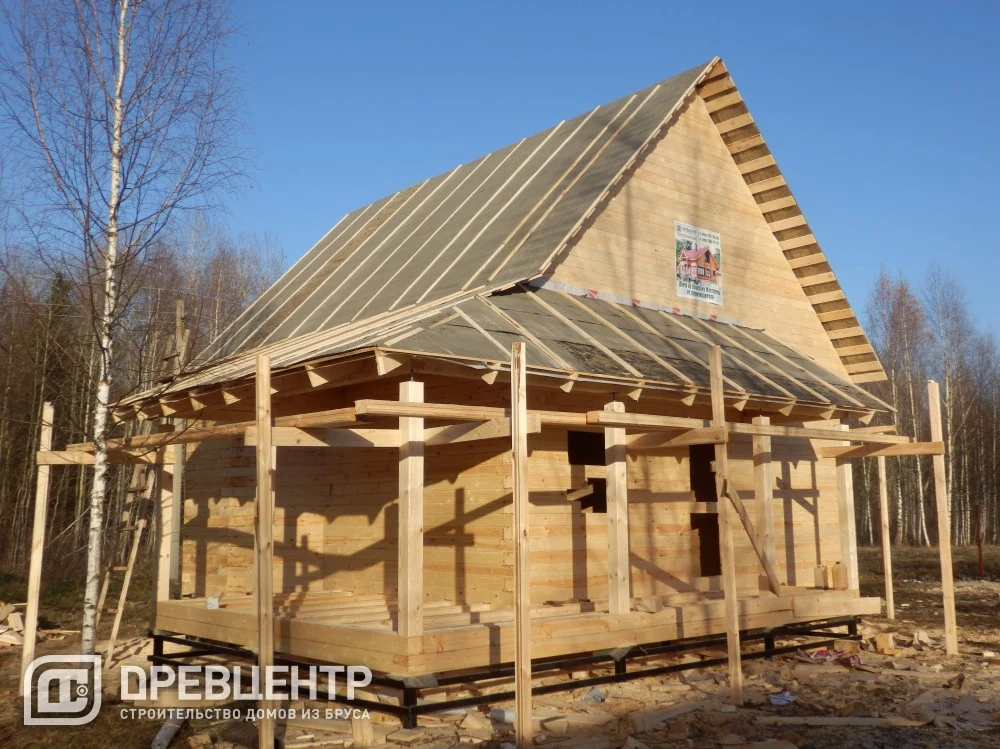 Строительство дома из бруса по проекту ДБ37