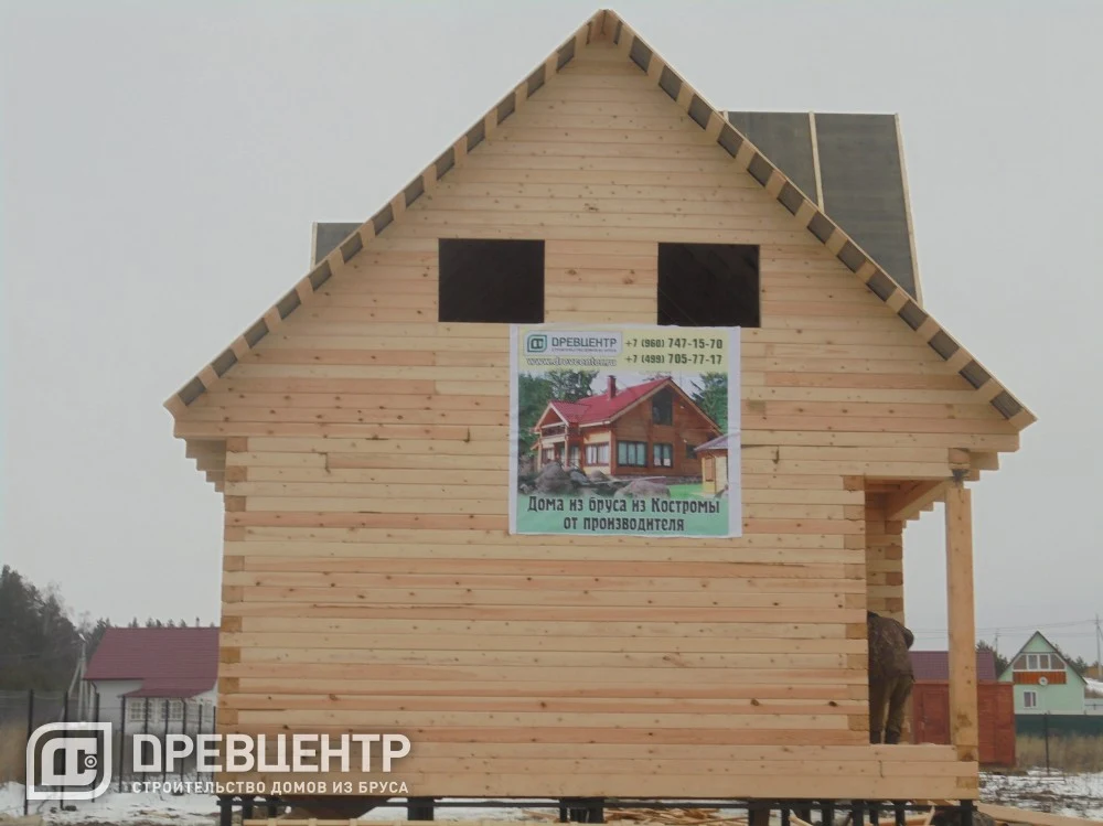 Строительство дома из бруса по проекту ДБ68