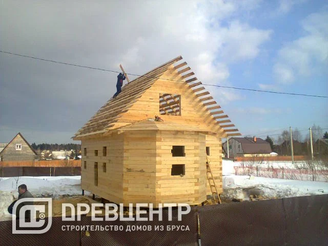 Строительство дома из бруса по проекту ДБ12