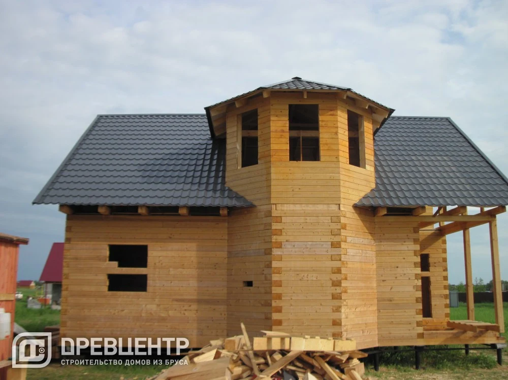 Строительство дома из профилированного бруса по проекту ДБ 62 в Воскресенском районе
