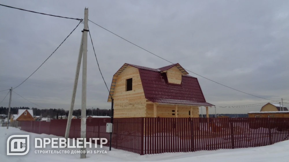 Строительство дома из бруса по проекту ДБ60 в Сергиево - Посадском районе.