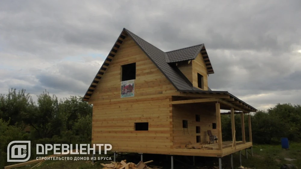 Строительство дома из бруса по проекту ДБ97 в Калужской области д.Потесниково
