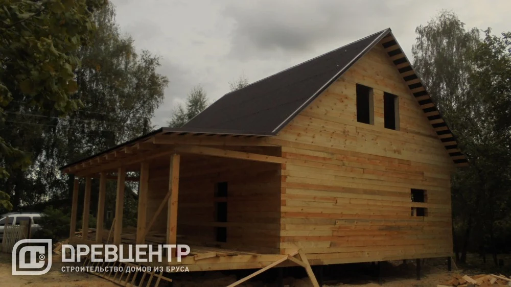Строительство дома из бруса по проекту ДБ 32 в Конаково